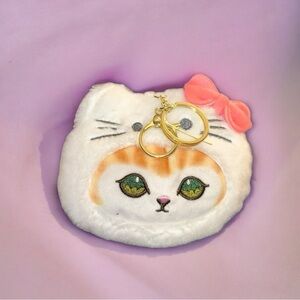 Mofusand Cat Hello Kitty Sanrio Plush Keychain Pouch